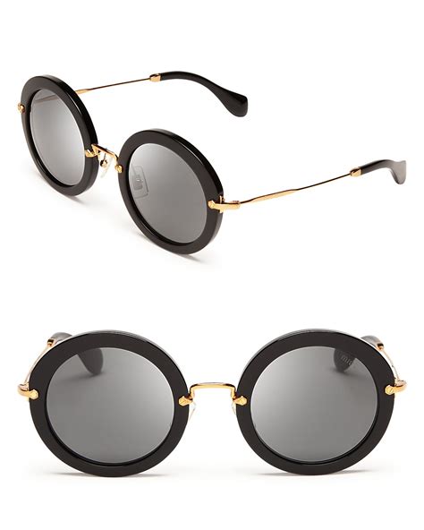 miu miu noir sunglasses saks|Women's Designer Miu Miu Round & Oval .